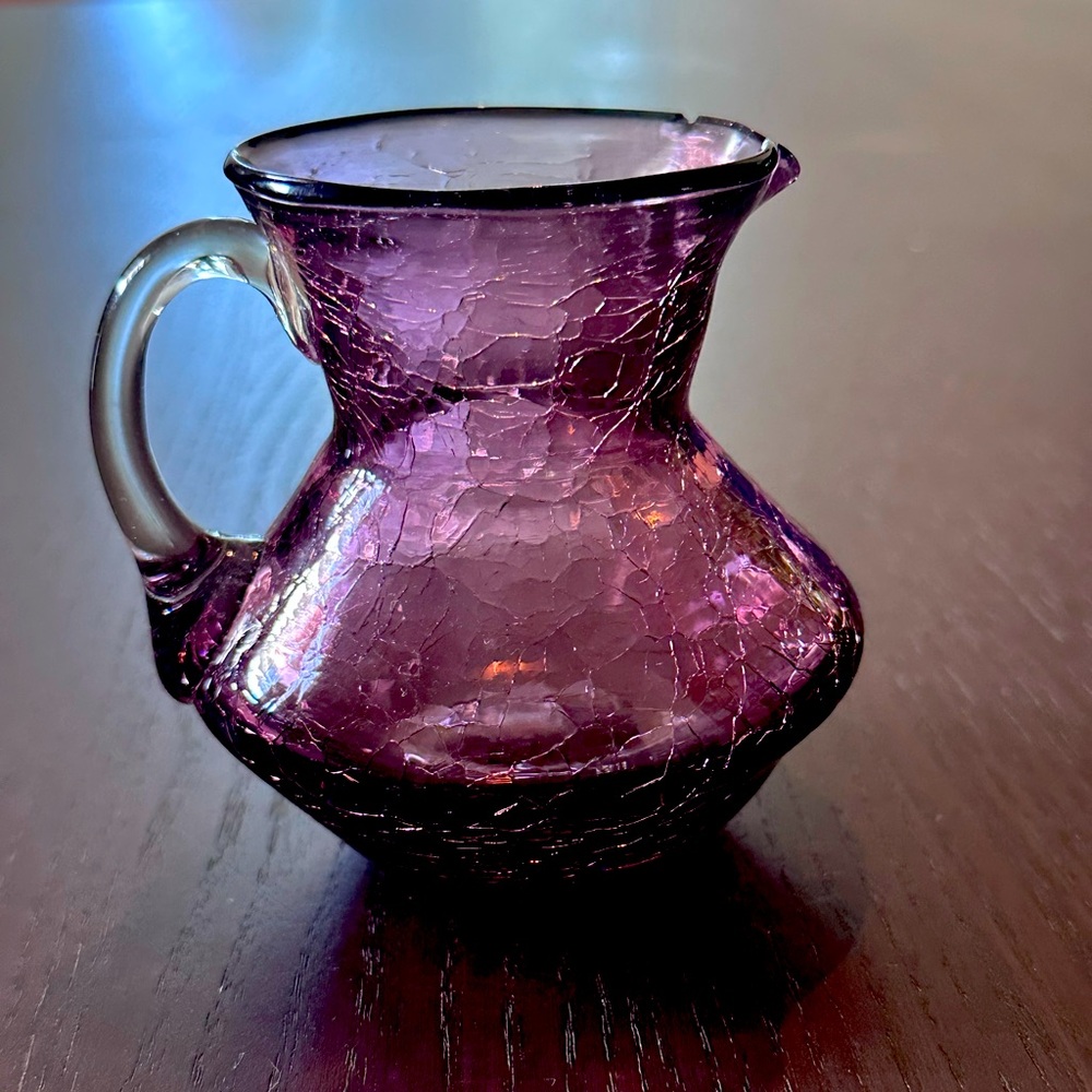MCM Purple Crackle Glass Vase